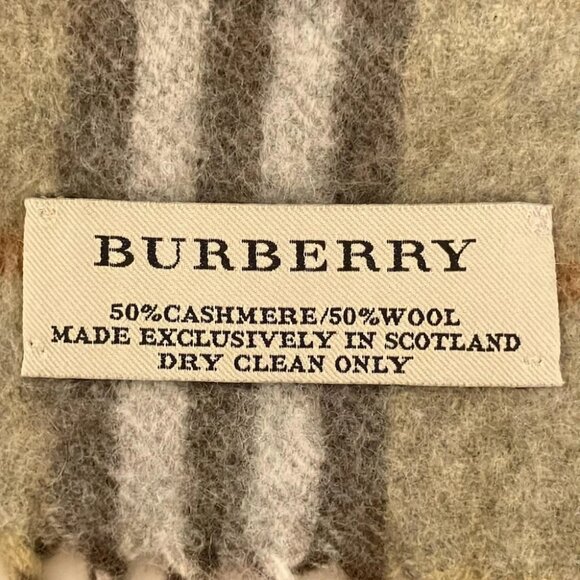 Auth Burberry - Khaki Dark Brown Multi Cashmere Wool Scarf - Picture 5 of 5